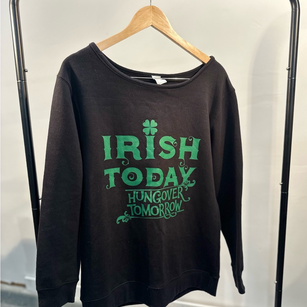 RD Style Black Irish Today Women's off shoulder Sweatshirt